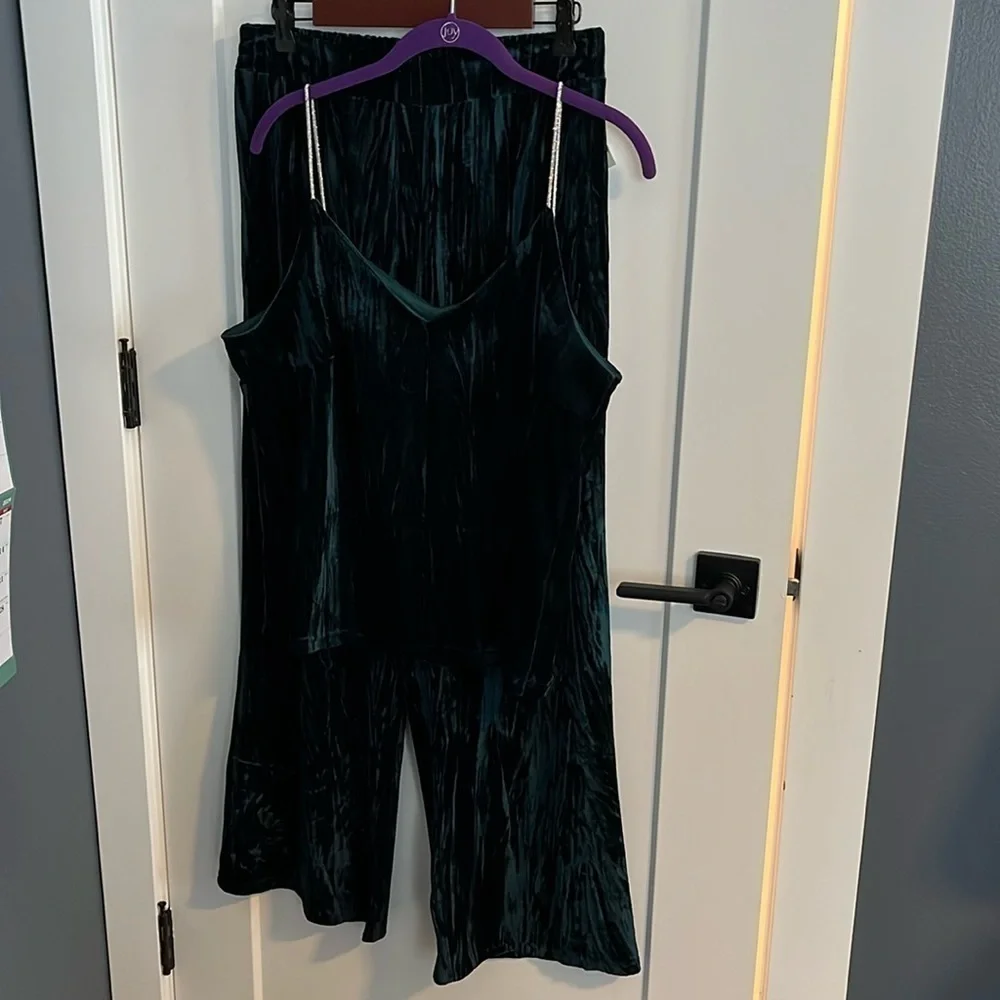 Rachel Zoe Wide Leg Velvet Tank Set NWT